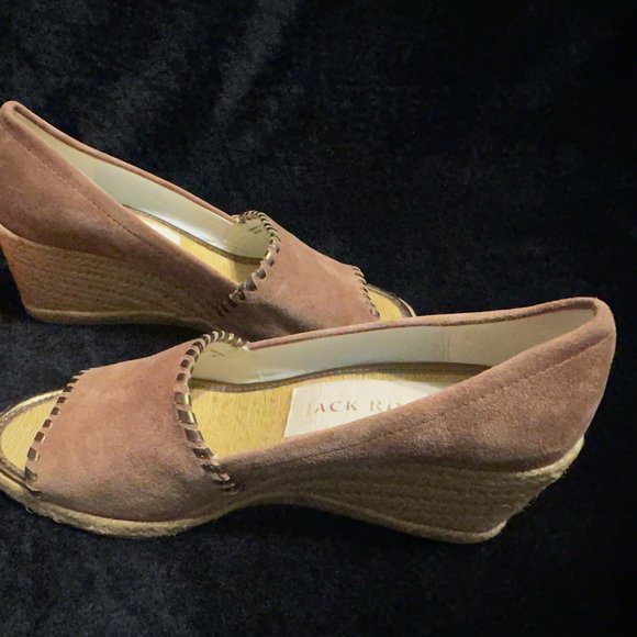 Jack Rogers Palmer Wedge Heel Sandals Metallic Mauve Size 8.5 - Picture 11 of 12